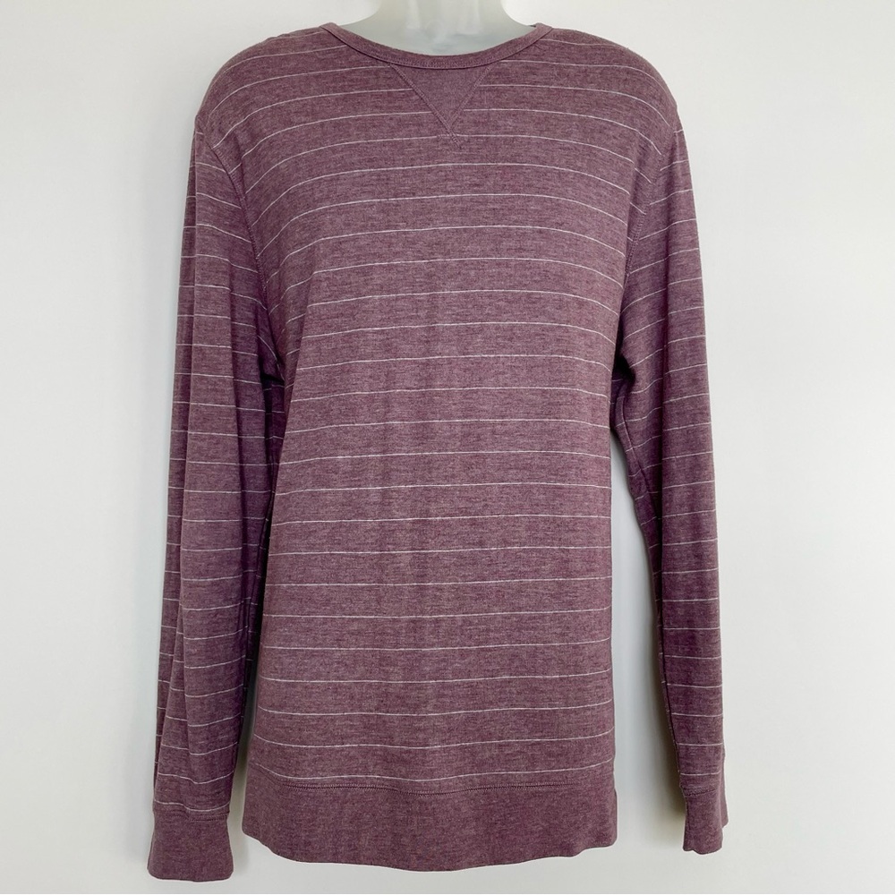 EUC | Men’s Sonoma Heathered Plum Striped Crewneck Top | Size XXL